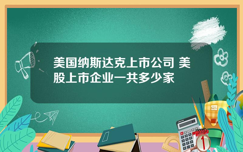 美国纳斯达克上市公司 美股上市企业一共多少家